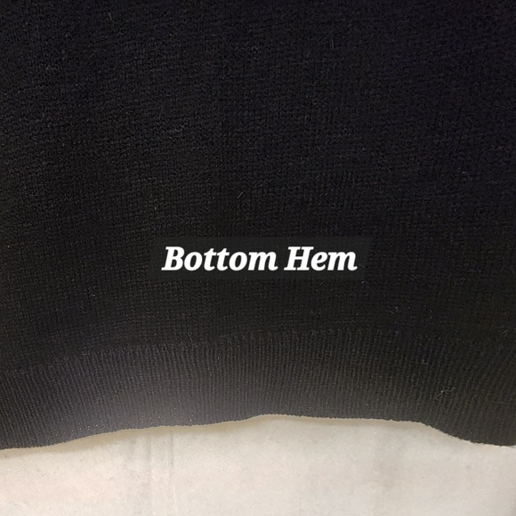 Womens Black Longsleeve Crew Neck Sweater Top with Pink Fuzzy Heart by H&M - Picture 8 of 9